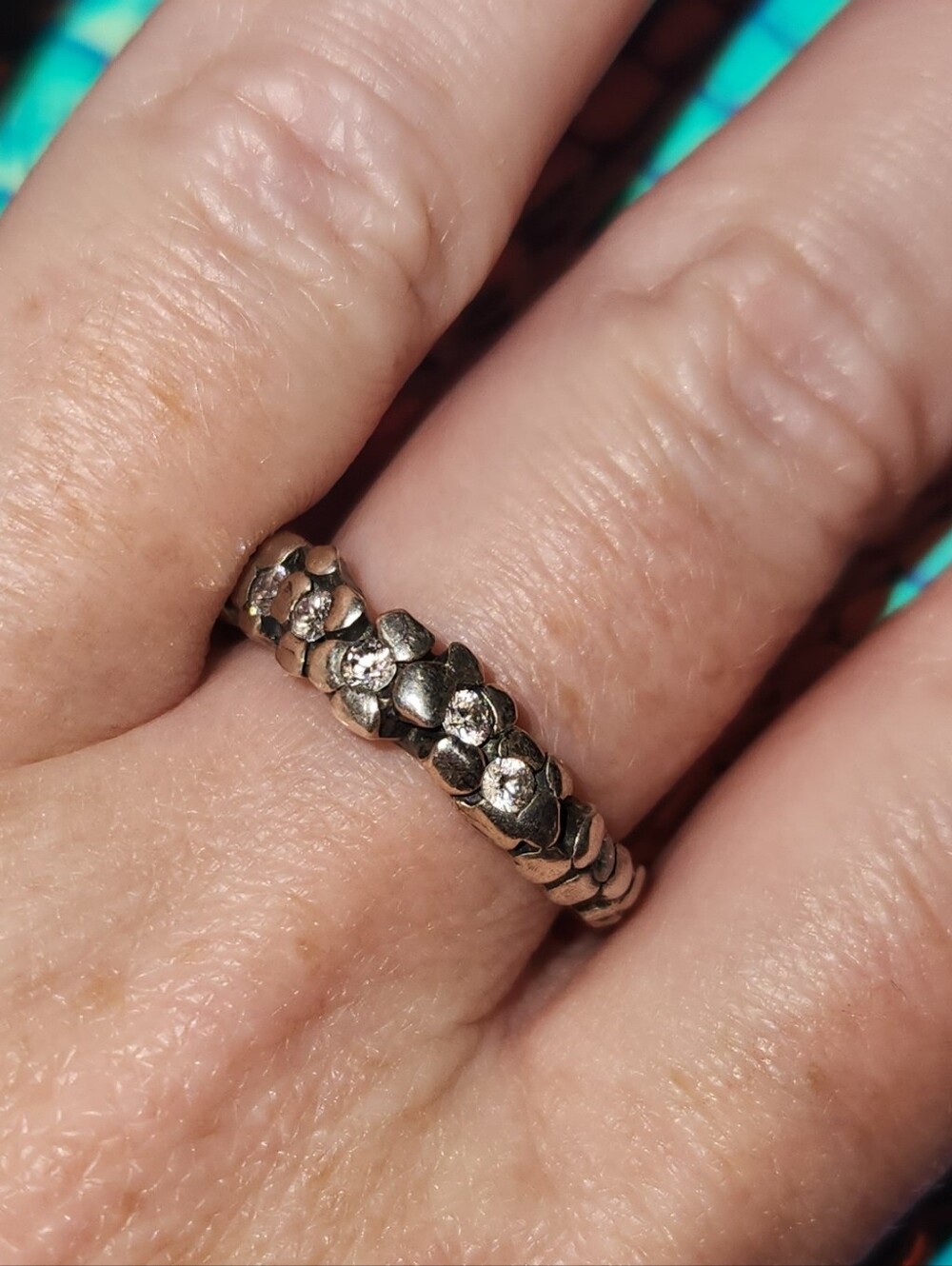 Italian Silver Rhinestone Ring - Picture 8 of 11